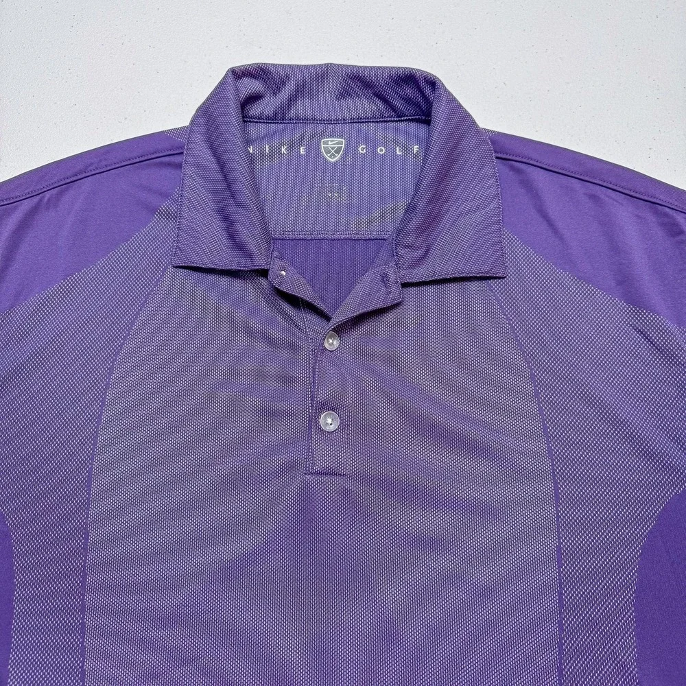 Nike Golf Polo Shirt Mens Large Purple Dri-FIT Golf Performance Top 206486-105‎